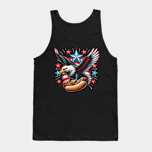 4th of july men women Hot Dogs And Freedom Patriotic Tank Top